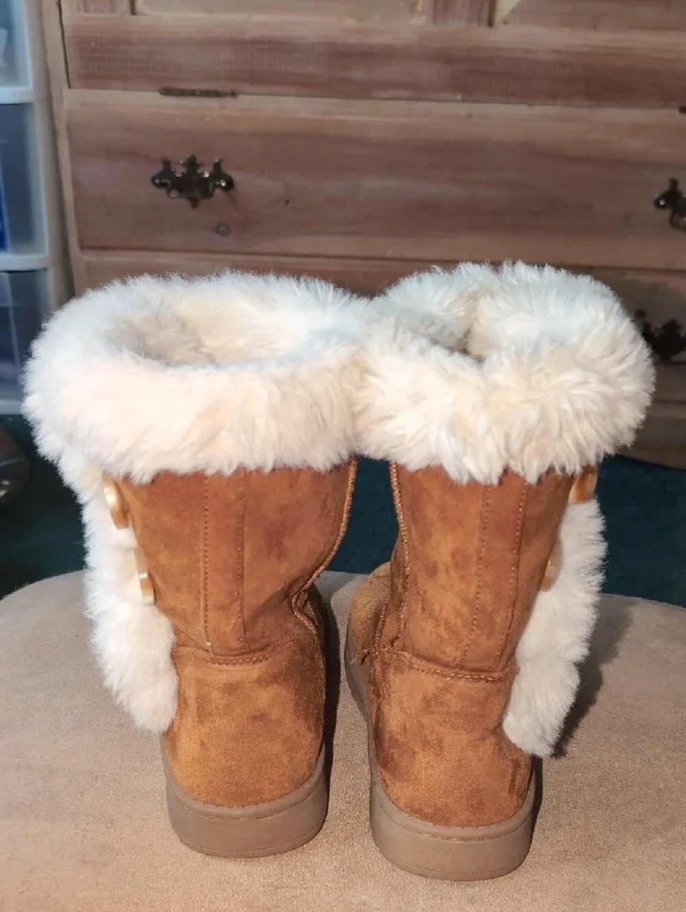 Girl’s Faux Fur Lined Tan Winter Boots
